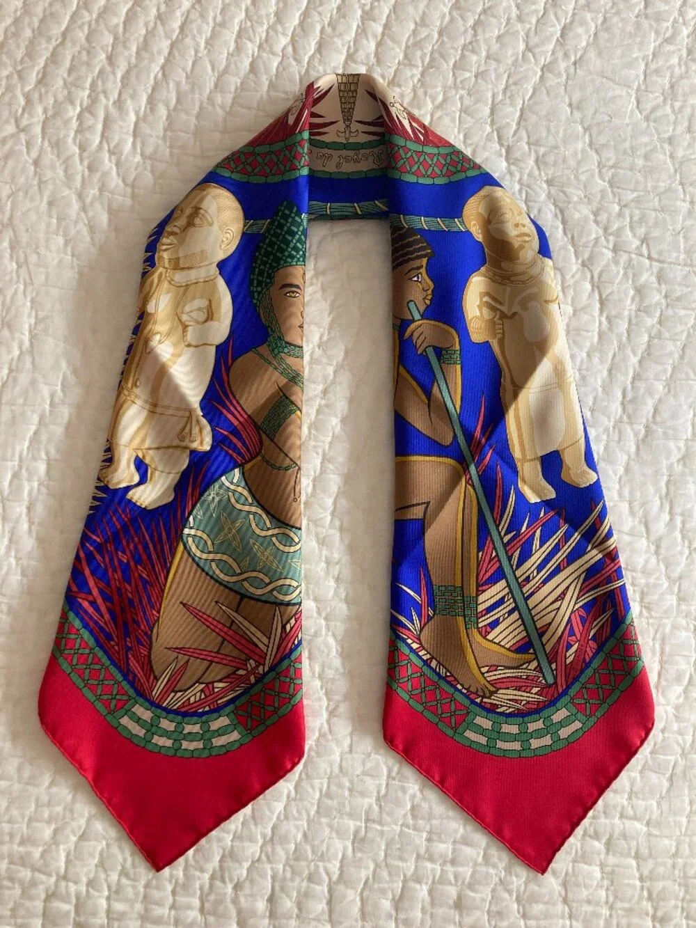 Vintage Hermes Tresor Royal du Benin Silk Scarf
